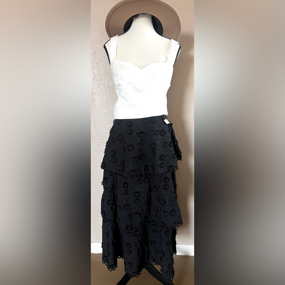Farm Rio 3D Flower Tiered Midi Skirt - Picture 5 of 12